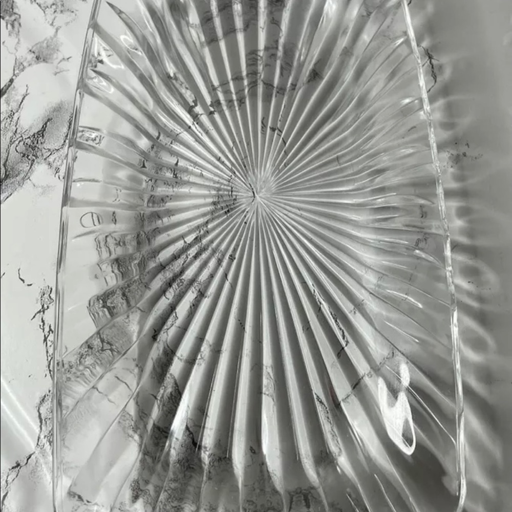 Vintage Art Deco Clear Glass 9” - Picture 2 of 5